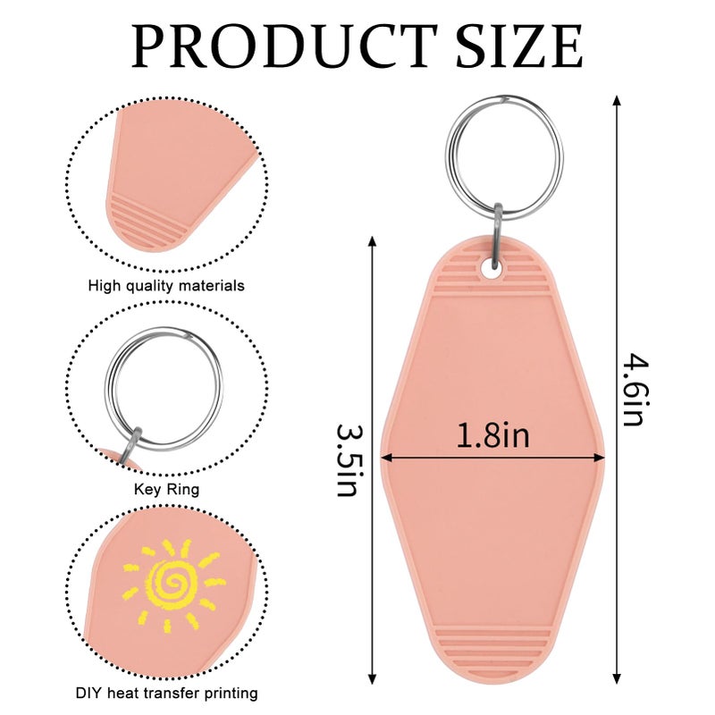 LOTMER 40 PCS Hotel Keychain Blank with Key Rings  20 Colors Plastic Rhombus Motel Keychain  Sublimation Keychain Blanks for DIY Keychain and Luggage Tag(Light Colour) - Image 3